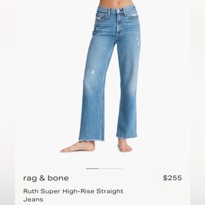 Rag & Bone Ruth High Rise Straight Jeans
